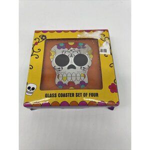 Day Of The Dead Sugar Skull Glass Coasters TMD Holdings